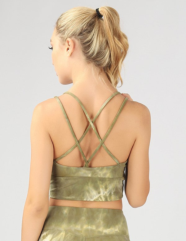 Strappy Back Tie-Dye Crop Top