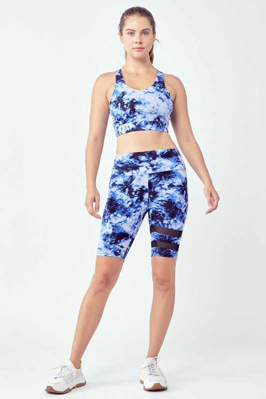 Striped Tie-Dye Biker Set