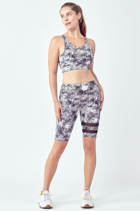 Striped Tie-Dye Biker Set