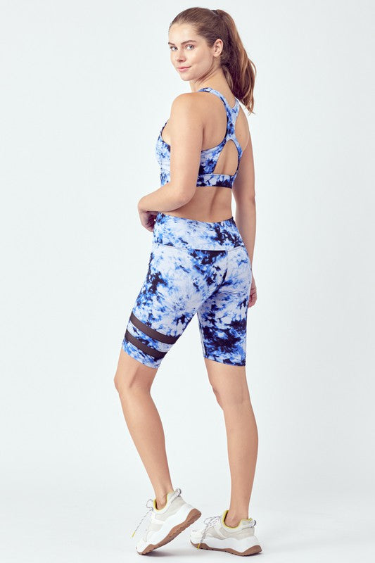 Striped Tie-Dye Biker Set