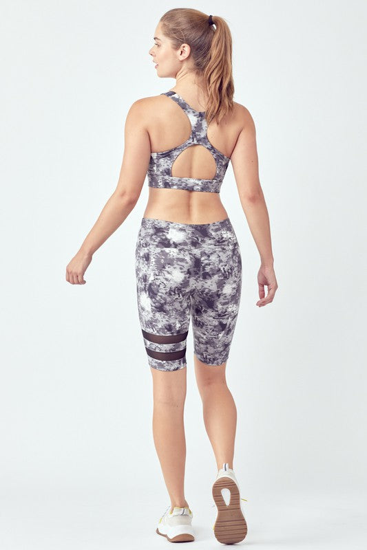 Striped Tie-Dye Biker Set