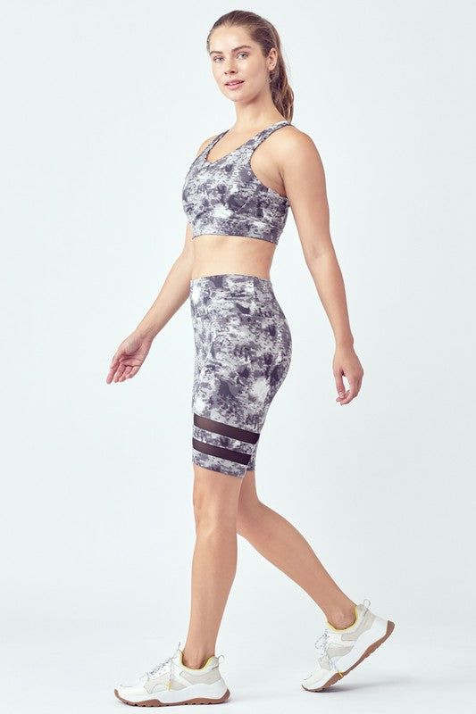 Striped Tie-Dye Biker Set