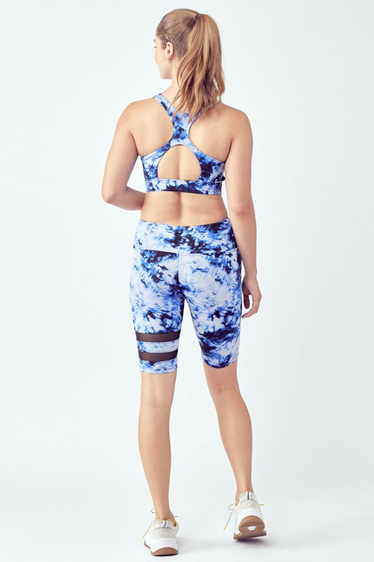 Striped Tie-Dye Biker Set