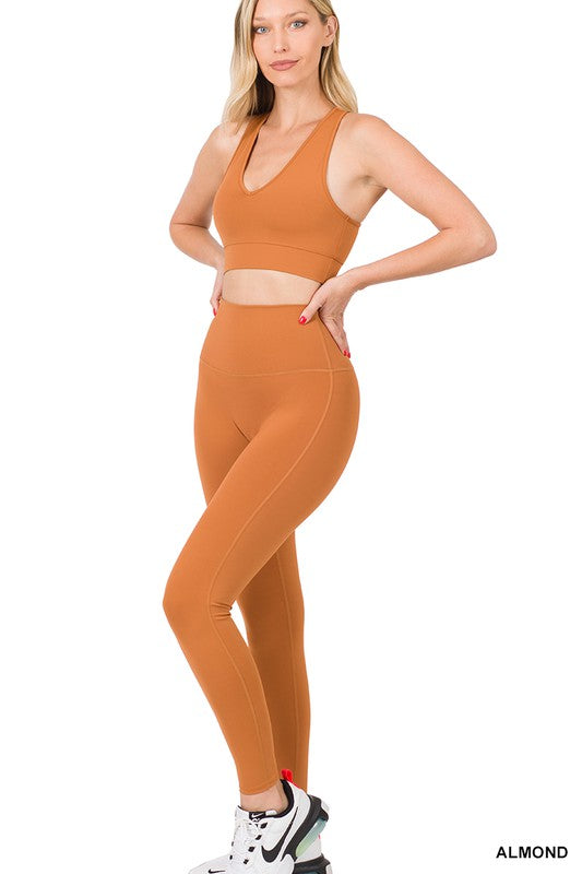 ATHLETIC RACERBACK TANK TOP & LEGGINGS SET