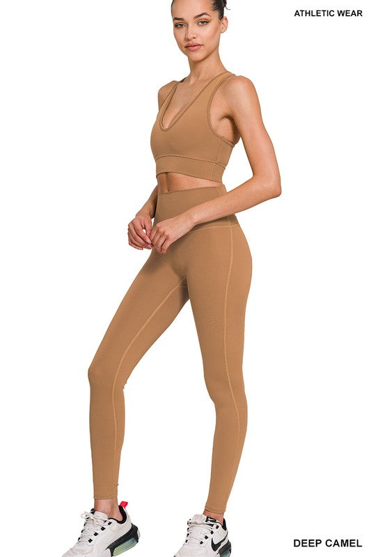 ATHLETIC RACERBACK TANK TOP & LEGGINGS SET