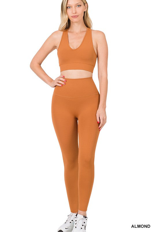 ATHLETIC RACERBACK TANK TOP & LEGGINGS SET