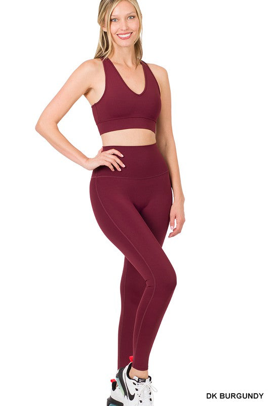 ATHLETIC RACERBACK TANK TOP & LEGGINGS SET