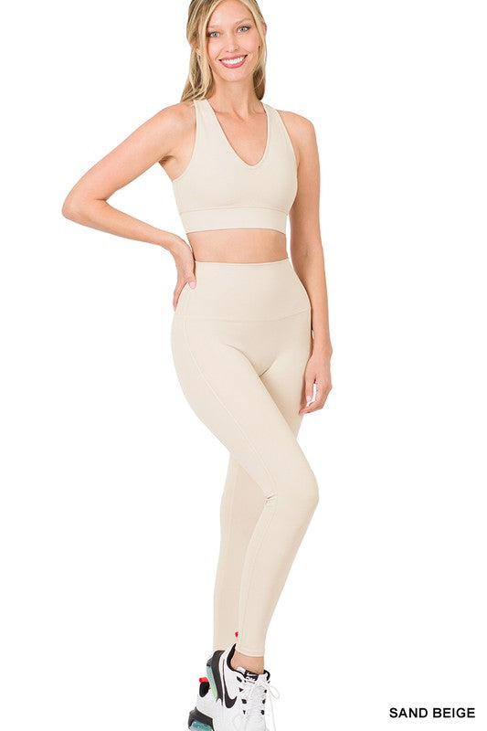 ATHLETIC RACERBACK TANK TOP & LEGGINGS SET
