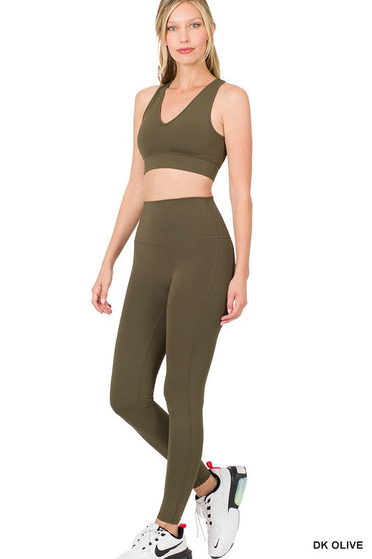 ATHLETIC RACERBACK TANK TOP & LEGGINGS SET