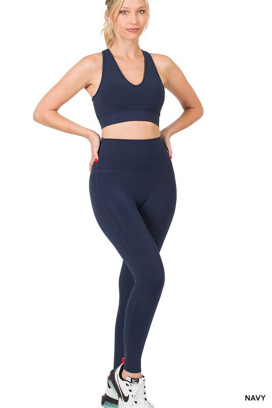 ATHLETIC RACERBACK TANK TOP & LEGGINGS SET