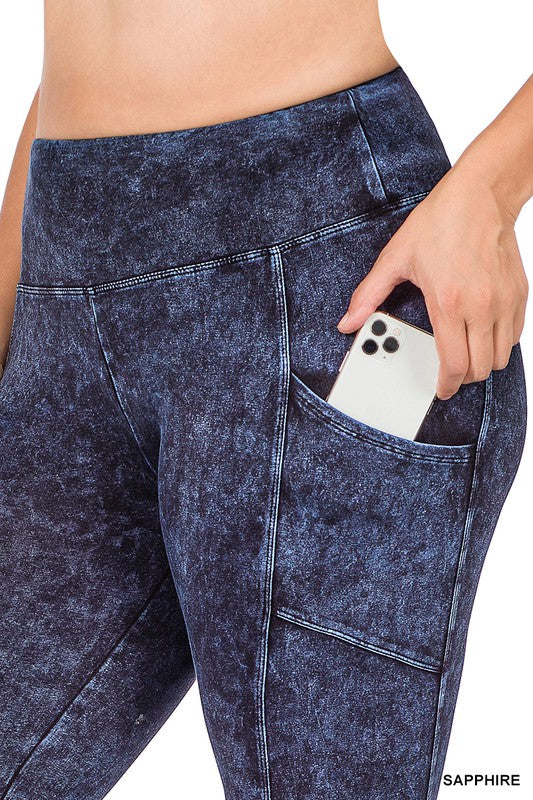 PLUS MINERAL WASH WIDE WAISTBAND FULL LEGGINGS