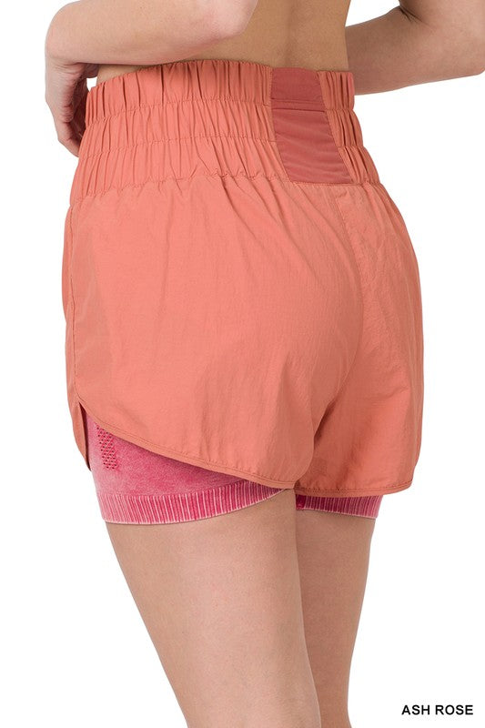 WINDBREAKER SMOCKED WAISTBAND RUNNING SHORTS