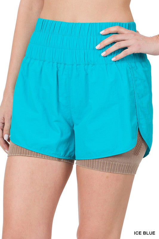 WINDBREAKER SMOCKED WAISTBAND RUNNING SHORTS