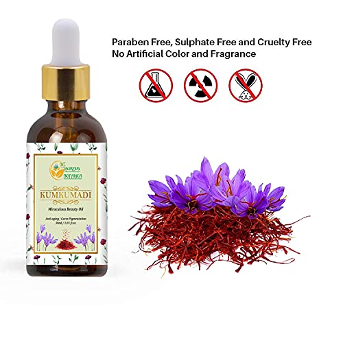 Herbs Botanica Kumkumadi Oil Pure Ayurveda Anti Aging Face Serum, Radiance Glow Serum for use as Face Oil and Face Moisturizer 26 Herbs 30 Ml