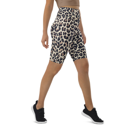Chloe Leopard Print High Waisted Biker Shorts