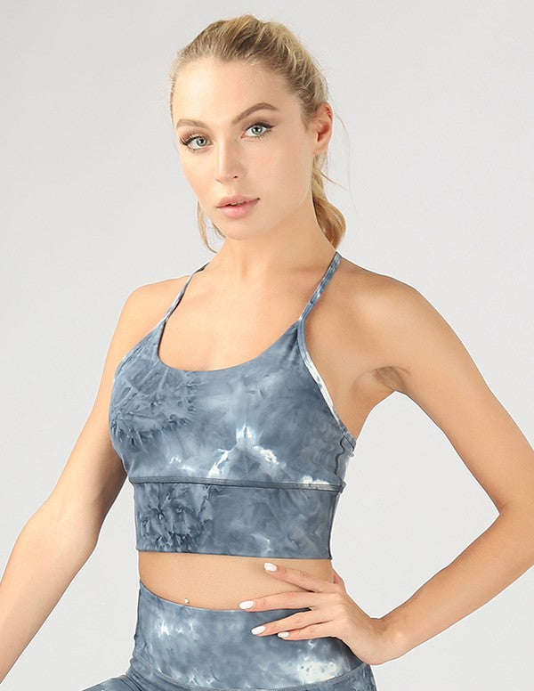 Y Back Tie Dye Crop Top