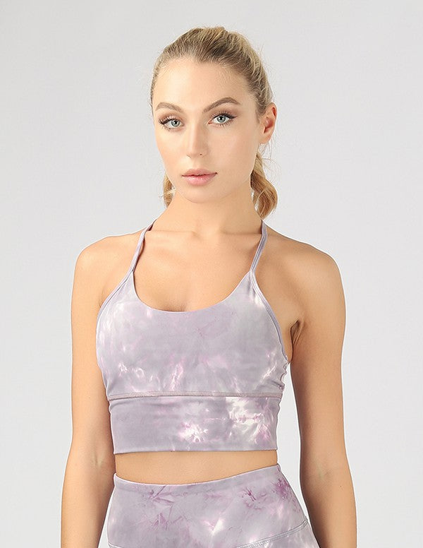 Y Back Tie Dye Crop Top