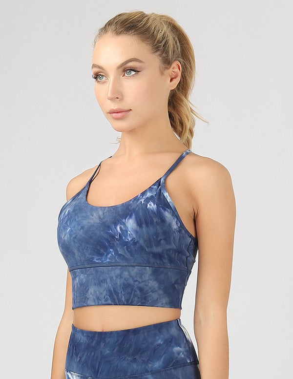 Y Back Tie Dye Crop Top