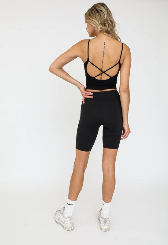 Seamless criss cross back tank top Active wear
