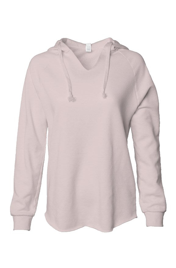 Blush Womens Lightweight  Wash Hooded Sweatshirt