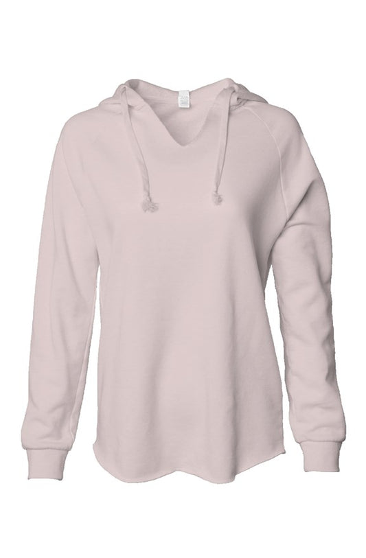 Blush Womens Lightweight  Wash Hooded Sweatshirt