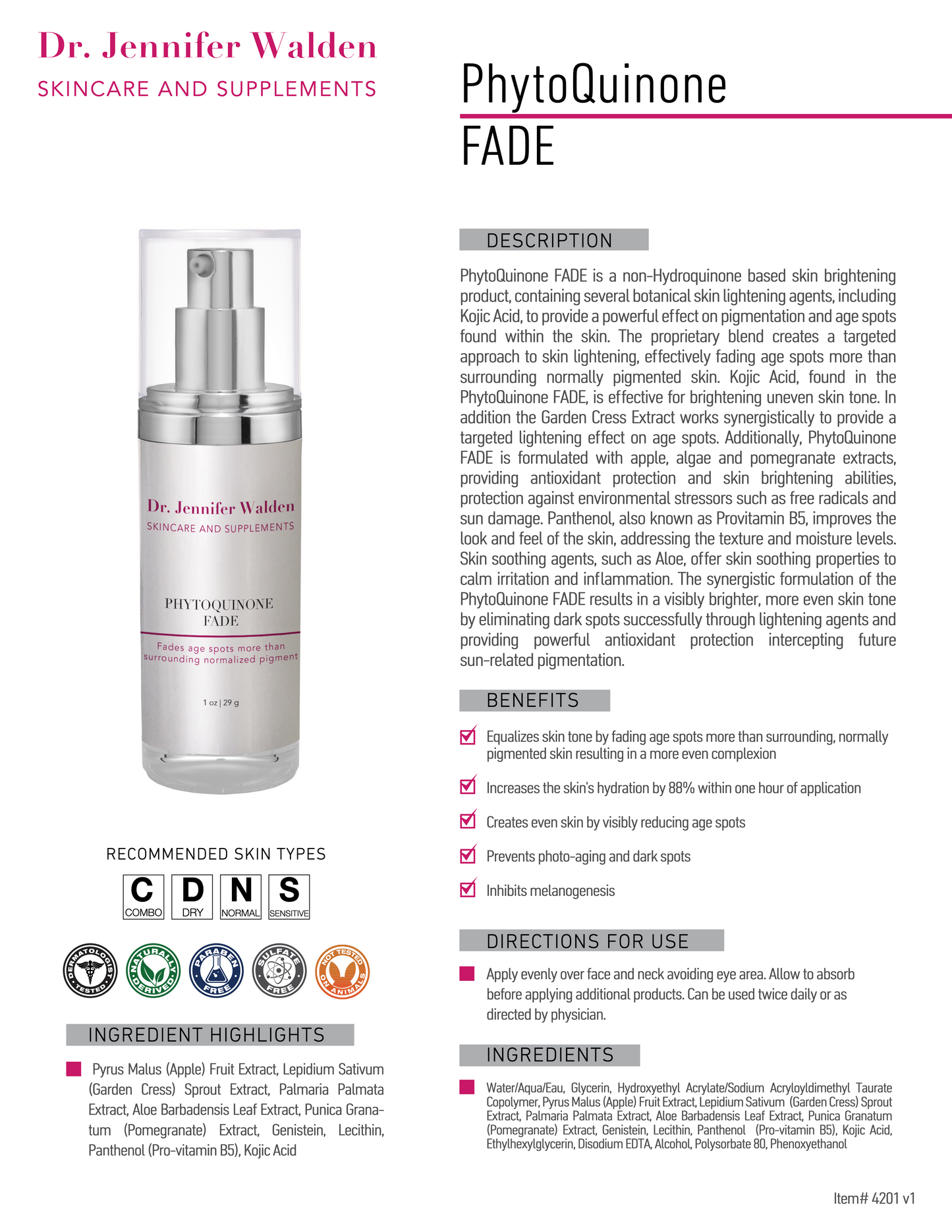PHYTOQUINONE FADE PIGMENT CONTROL