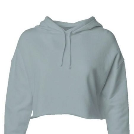 Kristy Womens Mint Soft Lightweight Cropped Hoodie Close Up