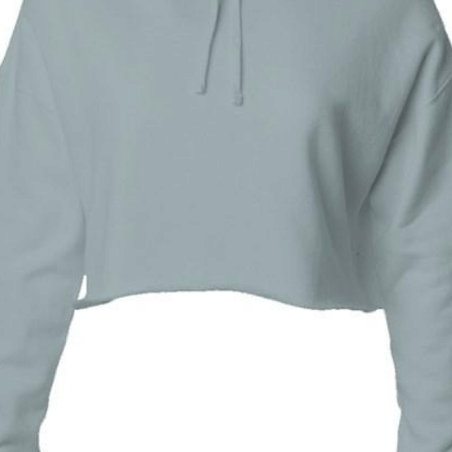 Kristy Womens Mint Soft Lightweight Cropped Hoodie Raw Edge Detail