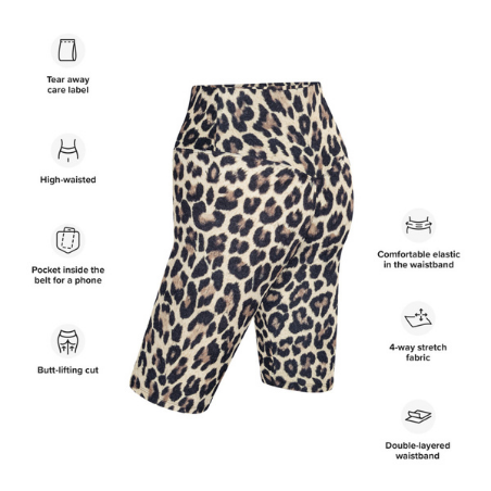 Chloe Leopard Print High Waisted Biker Shorts