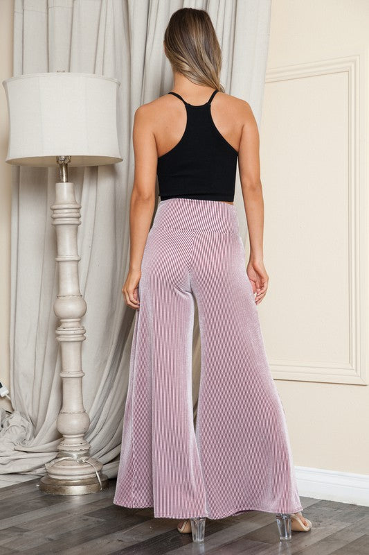 Stripe Tummy Control Palazzo Pants