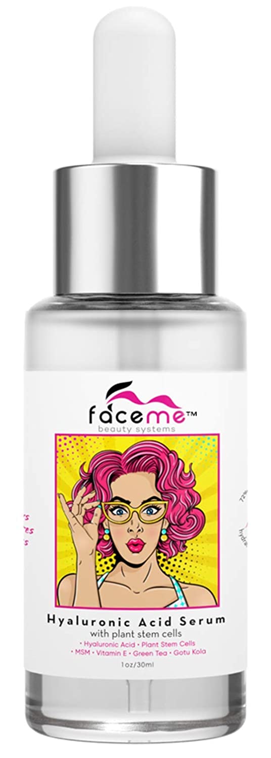 Hyaluronic Acid Serum, 1 Hydrating & Plumping Superpower, Anti-Aging + Youth Promoting- PLUMP, Erase Wrinkles, Increase Elasticity, Boost Collagen with Vitamin C & Plant Stem Cells. 1oz