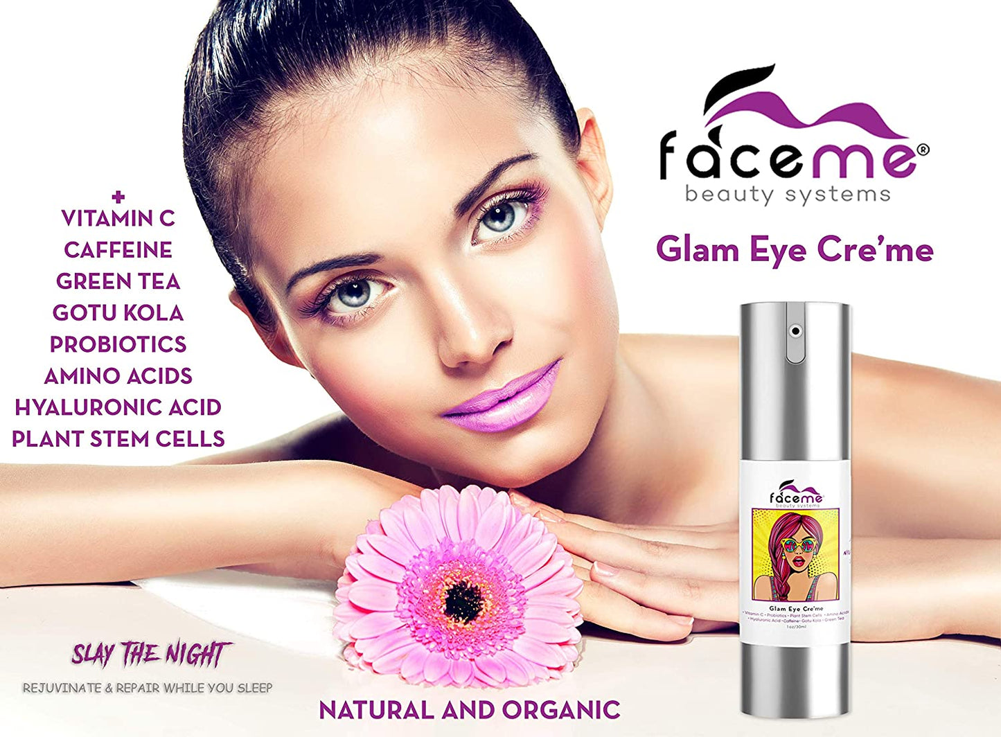 Eye Cream, Anti-Aging + Youth Promoting, Antioxidants & Botanicals- Vanquish Puffiness, Slay Inflammation, Super Hydrate, Smooth Fine Lines, Tighten & Firm with Caffeine, Plant Stem Cells 1 oz