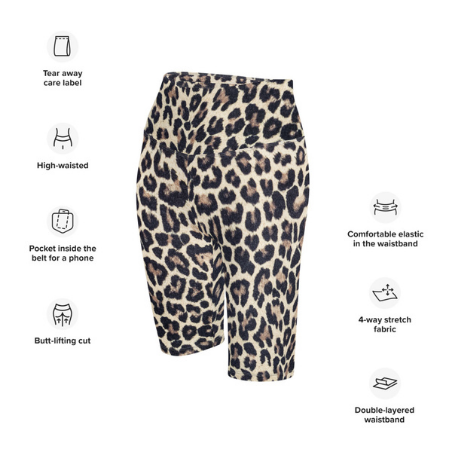 Chloe Leopard Print High Waisted Biker Shorts