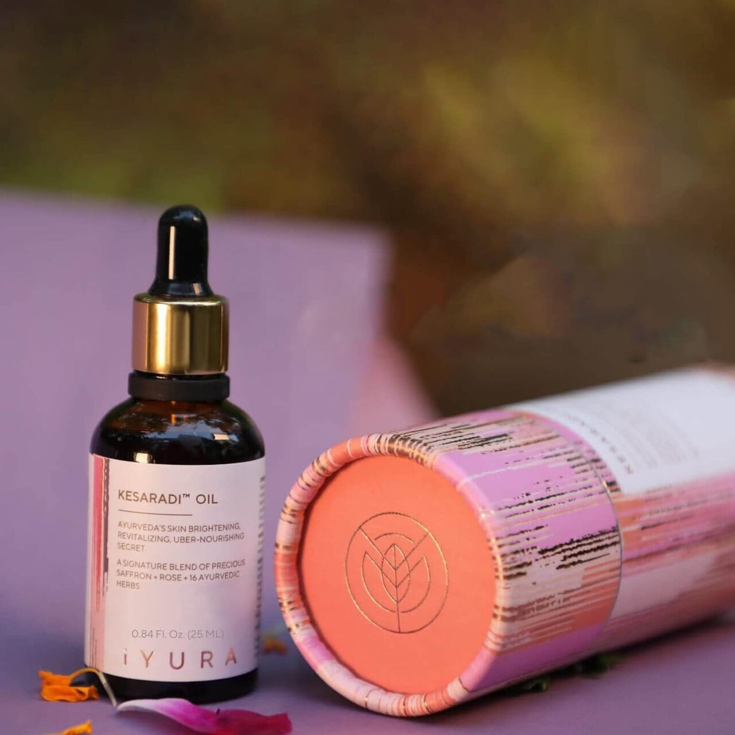iYURA Kesaradi Face Oil | 100% Natural Ayurvedic Moisturizer for Dry, Sensitive Skin with Saffron, Turmeric & Rose | Reduces Look of Wrinkles 1.69 oz