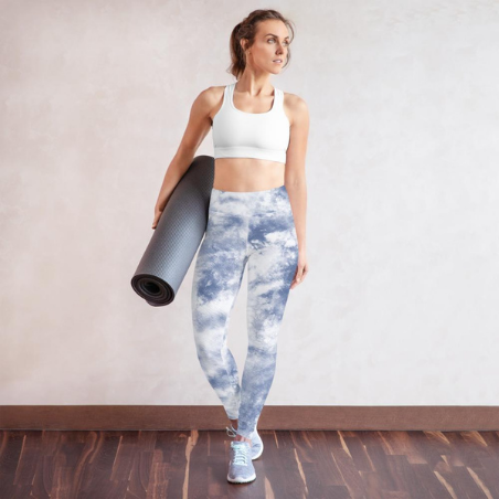 Alexa Sky Blue Tie Dye Capri Leggings
