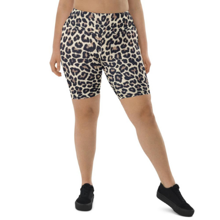 Chloe Leopard Print High Waisted Biker Shorts