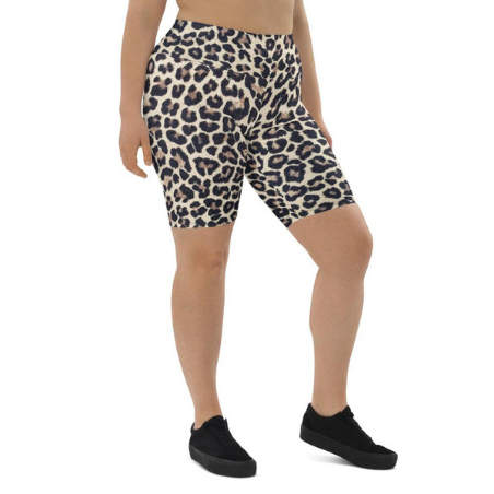 Chloe Leopard Print High Waisted Biker Shorts
