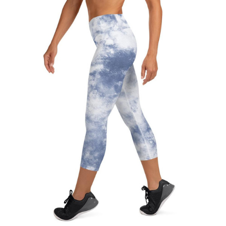 Alexa Sky blue Tie Dye Capri Leggings