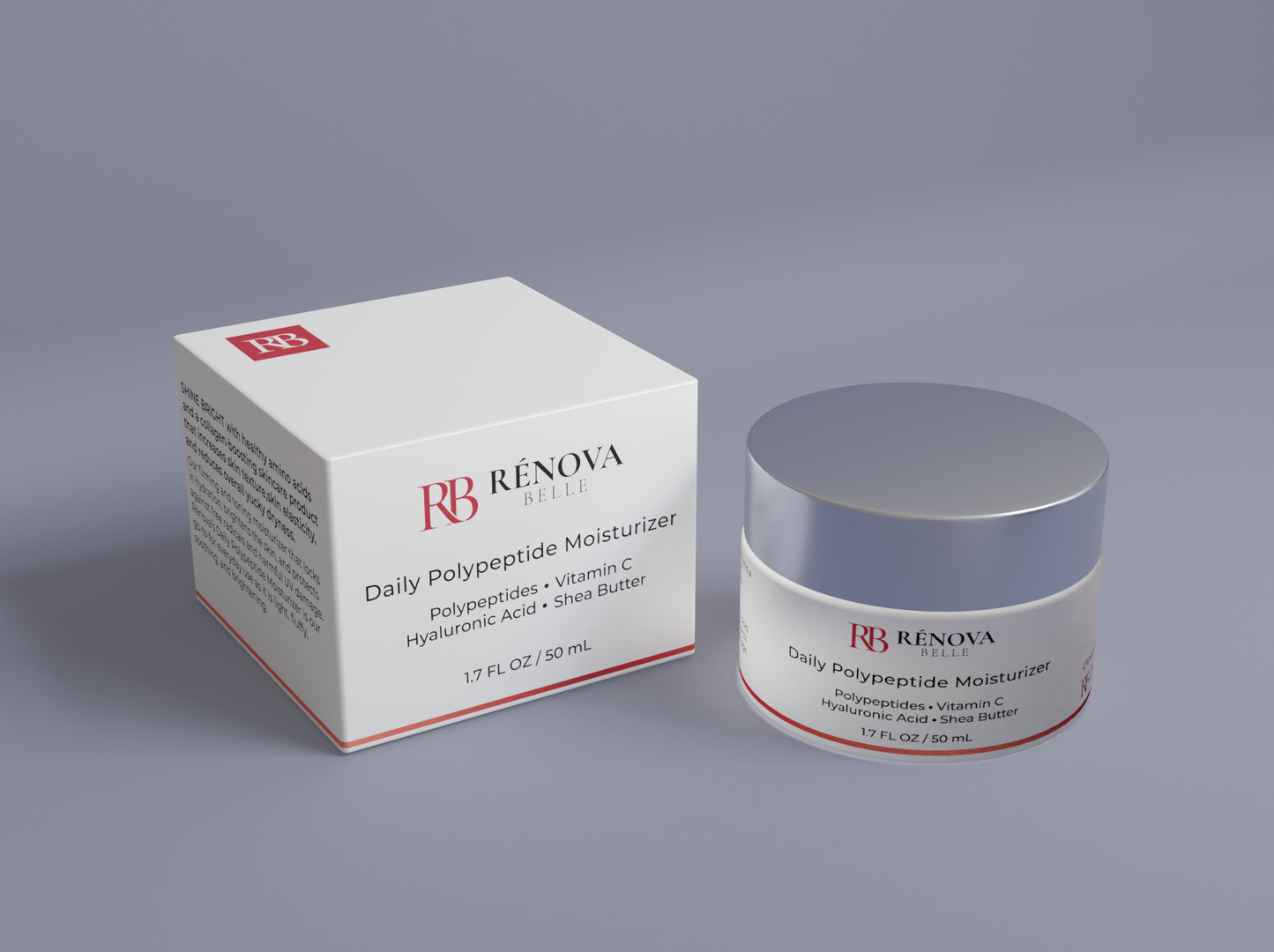 Polypeptides Daily Moisturizer + Pure Vitamin C + Hyaluronic Acid + Shea Butter