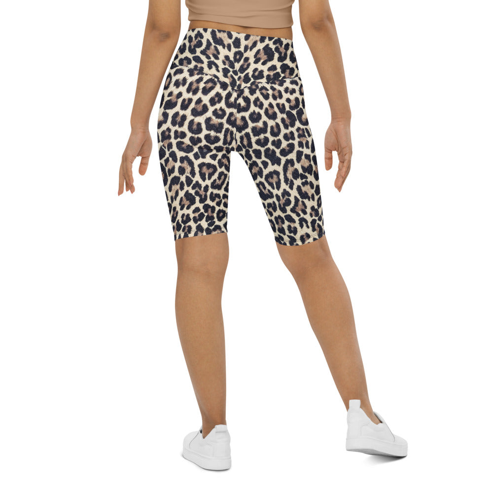 Chloe Leopard Print High Waisted Biker Shorts