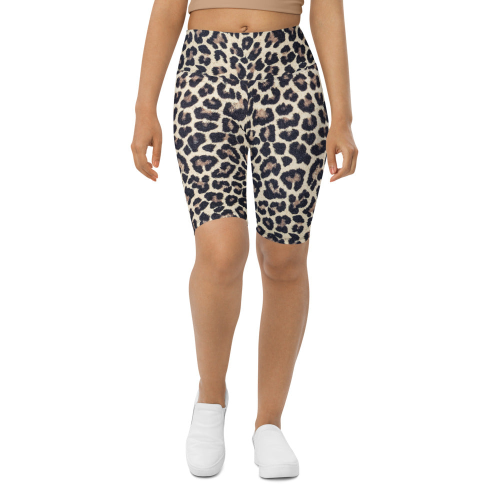 Chloe Leopard Print High Waisted Biker Shorts