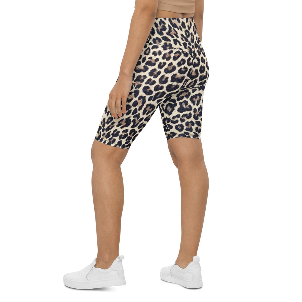 Chloe Leopard Print High Waisted Biker Shorts