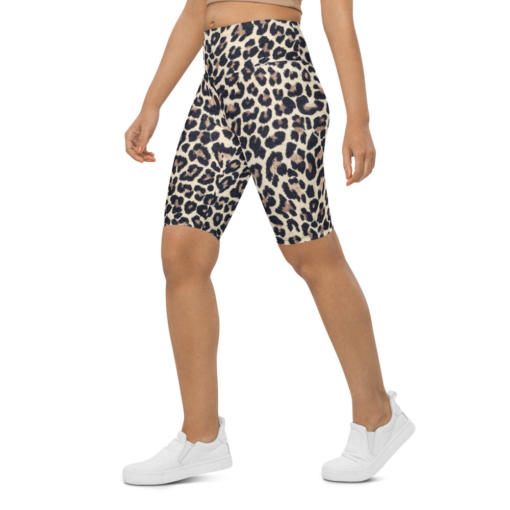 Chloe Leopard Print High Waisted Biker Shorts