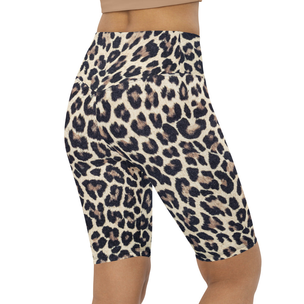 Chloe Leopard Print High Waisted Biker Shorts