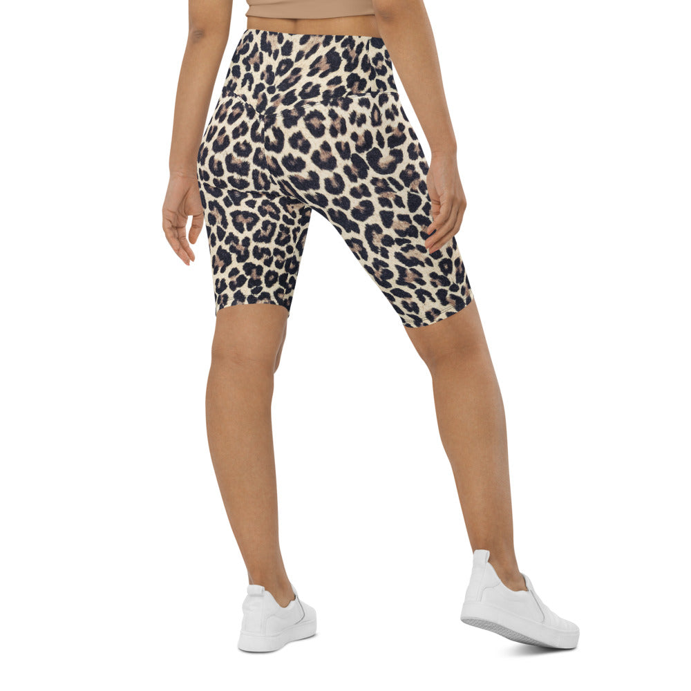 Chloe Leopard Print High Waisted Biker Shorts