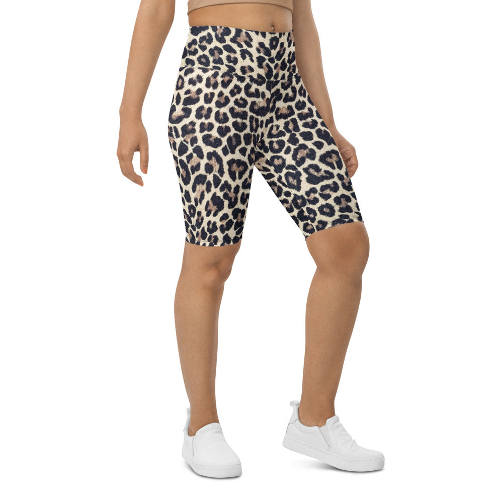 Chloe Leopard Print High Waisted Biker Shorts