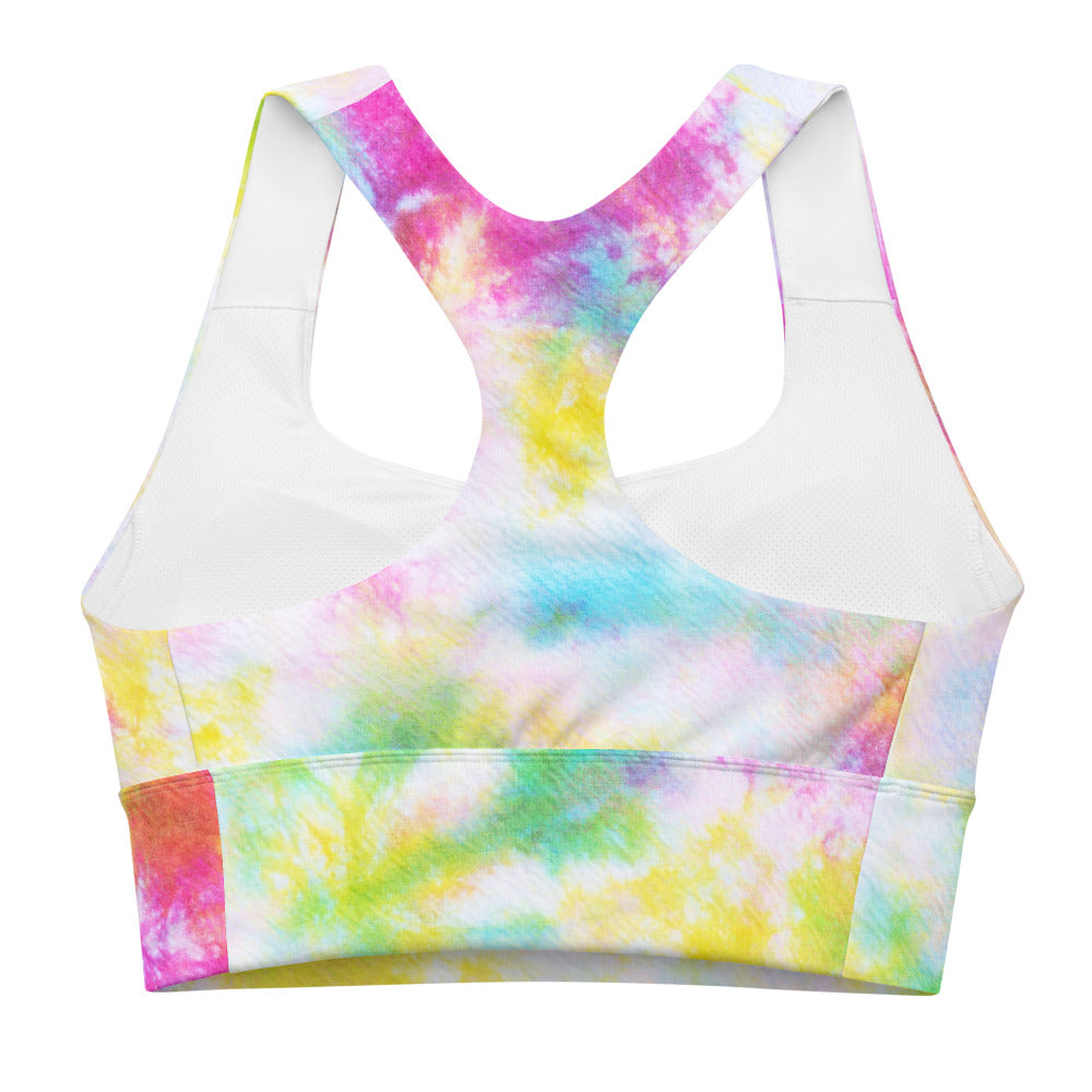 Nikki Rainbow Tie Dye Longline sports bra