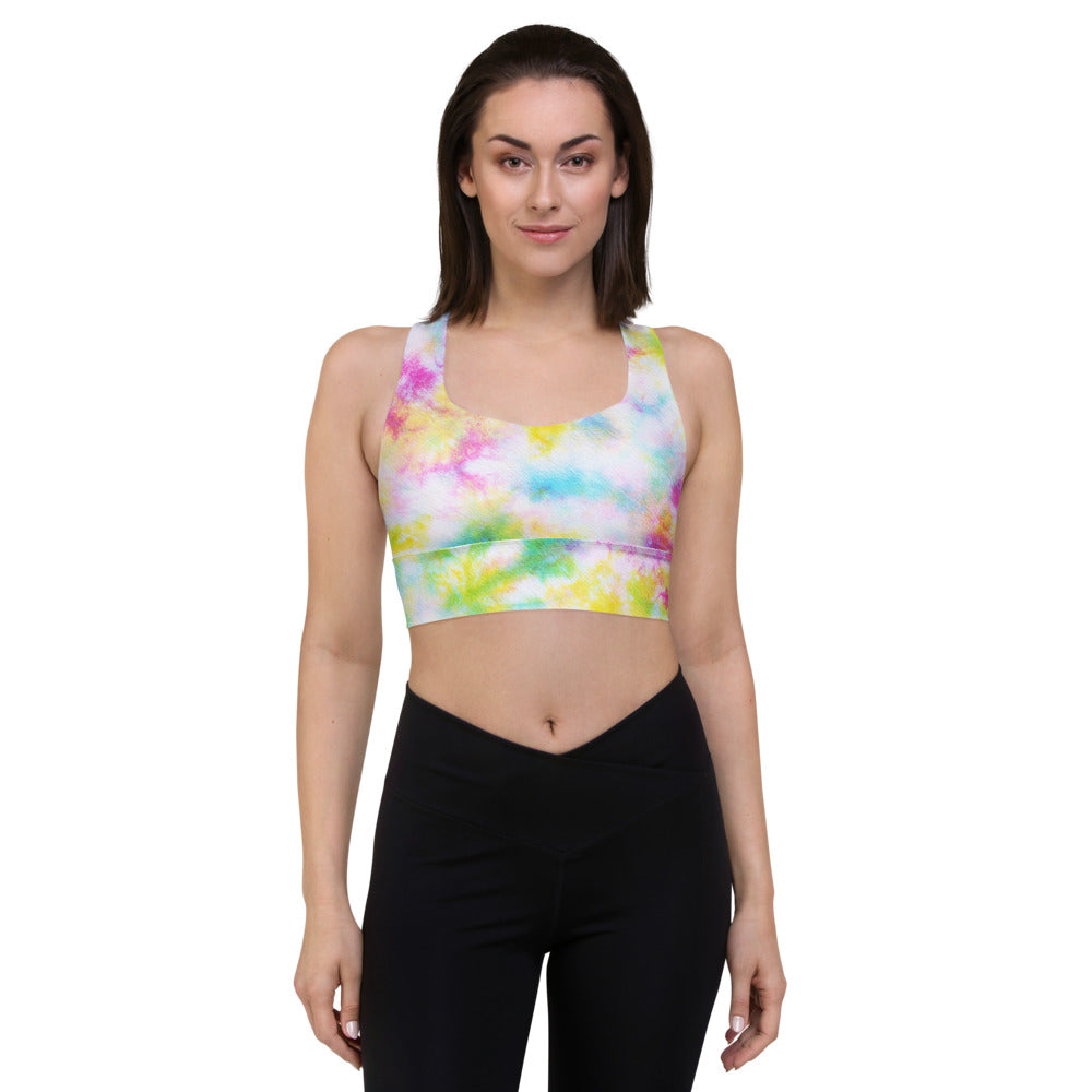 Nikki Rainbow Tie Dye Longline sports bra