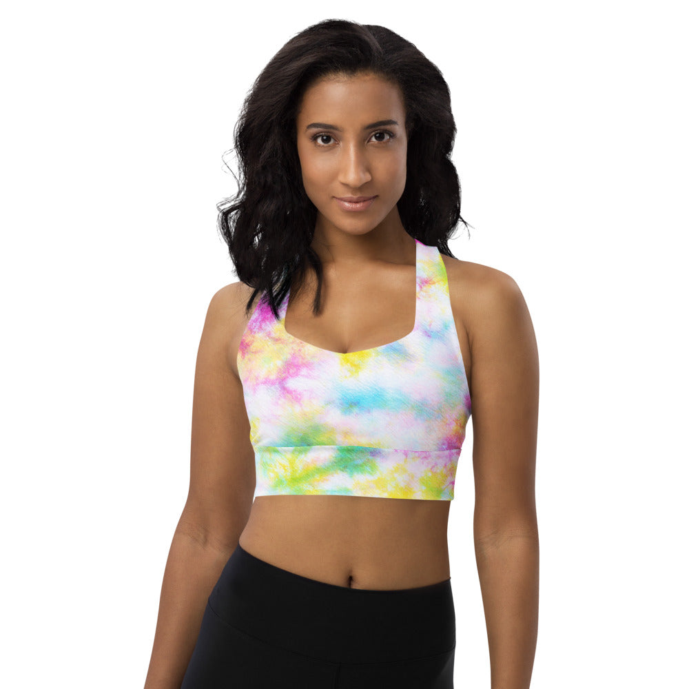 Nikki Rainbow Tie Dye Longline sports bra