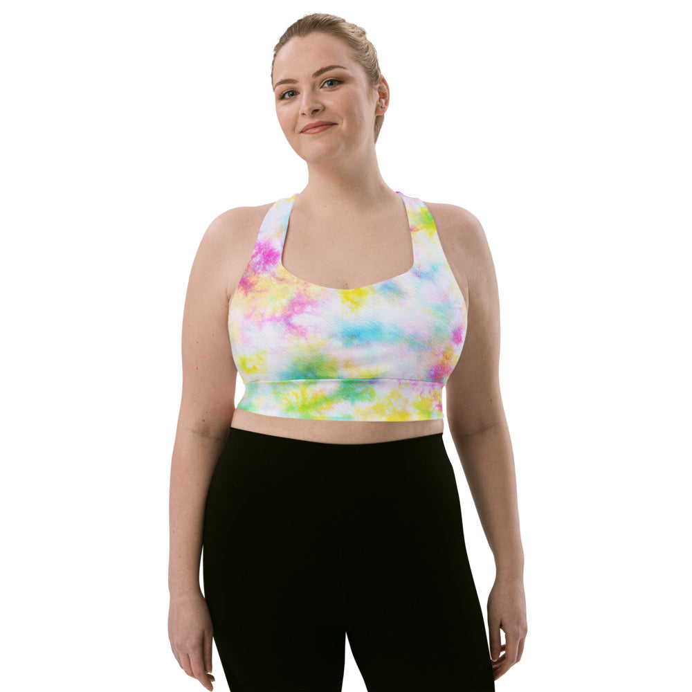 Nikki Rainbow Tie Dye Longline sports bra